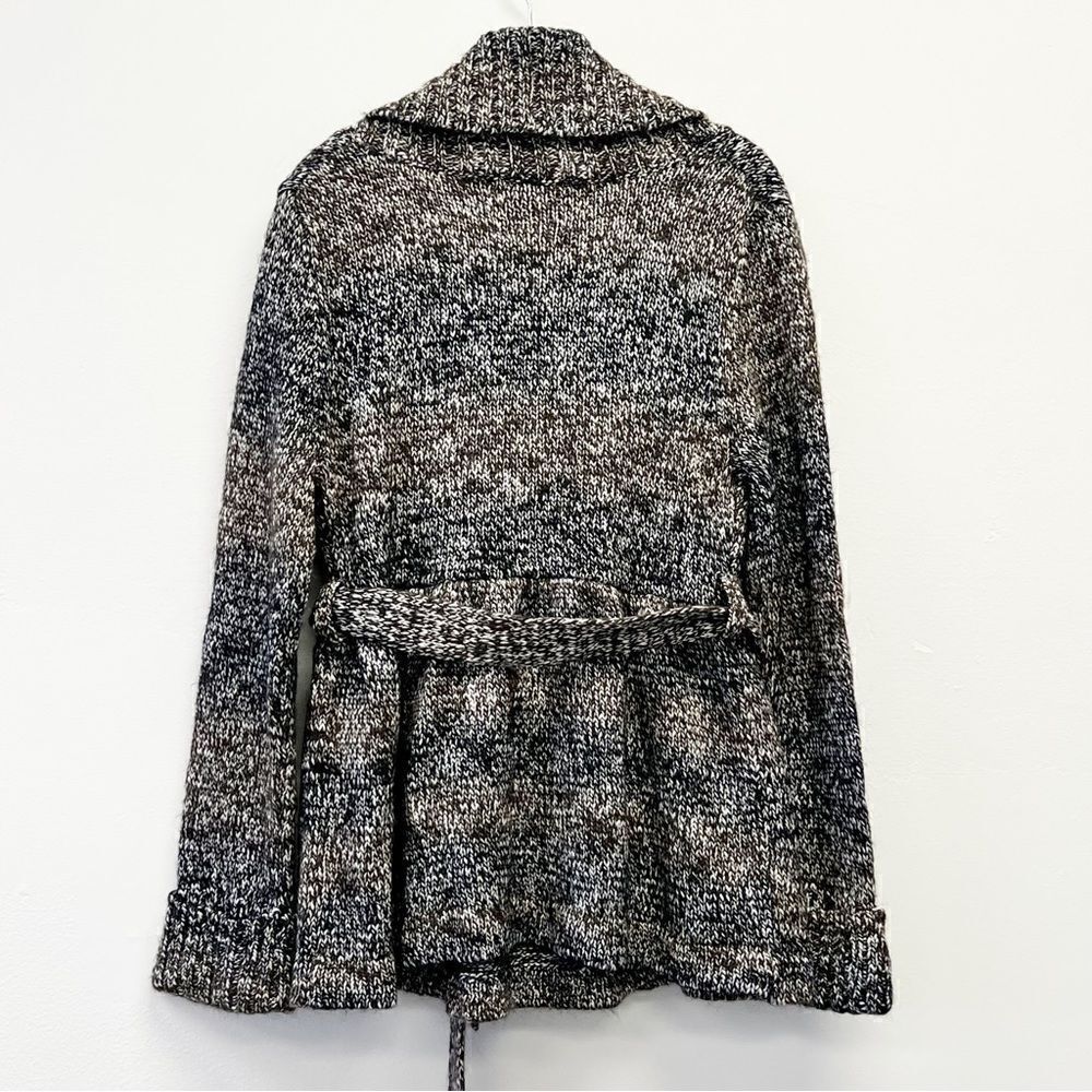 525 America Wool Blend Marled Knit Ombré Fit & Flare Peplum Wrap Cardigan, Med - Picture 8 of 15